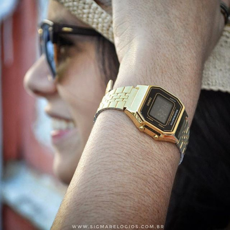 Relógio Casio Vintage Digital Dourado LA680WGA1DF